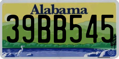 AL license plate 39BB545