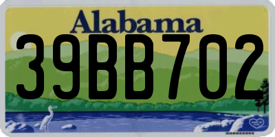AL license plate 39BB702