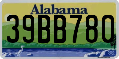 AL license plate 39BB780