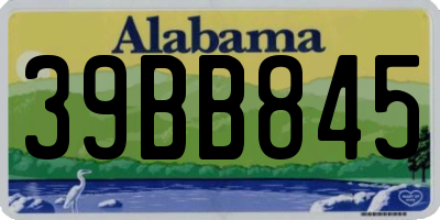 AL license plate 39BB845