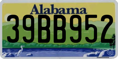 AL license plate 39BB952