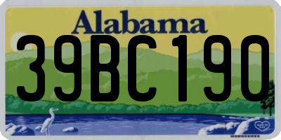 AL license plate 39BC190