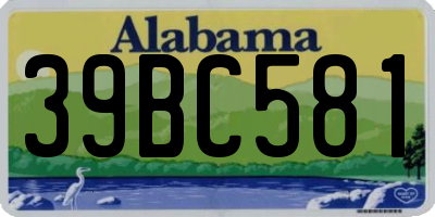 AL license plate 39BC581