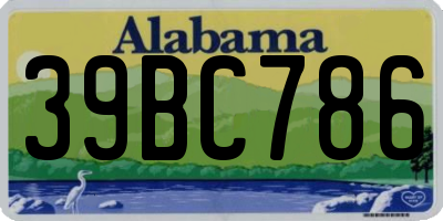 AL license plate 39BC786