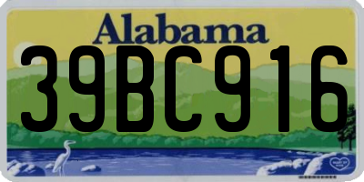AL license plate 39BC916
