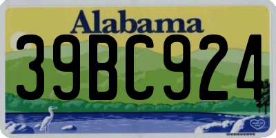 AL license plate 39BC924