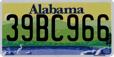 AL license plate 39BC966