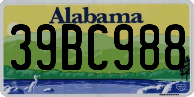AL license plate 39BC988
