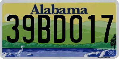 AL license plate 39BD017