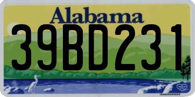 AL license plate 39BD231