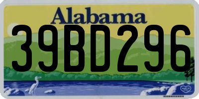 AL license plate 39BD296