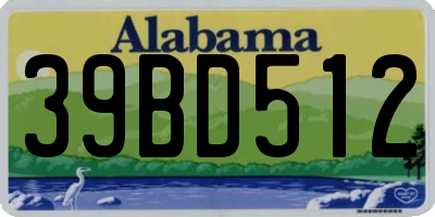 AL license plate 39BD512