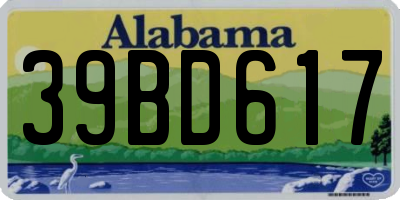 AL license plate 39BD617