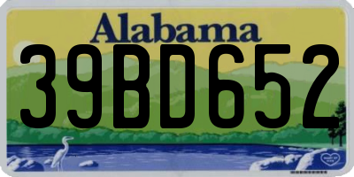 AL license plate 39BD652