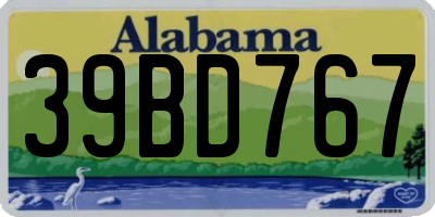 AL license plate 39BD767