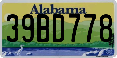 AL license plate 39BD778