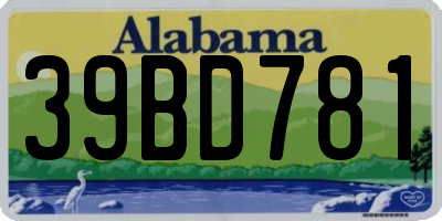 AL license plate 39BD781