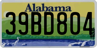 AL license plate 39BD804