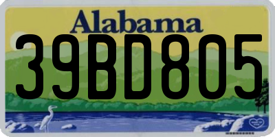 AL license plate 39BD805