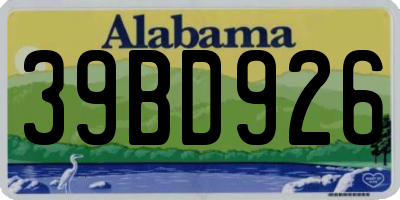 AL license plate 39BD926