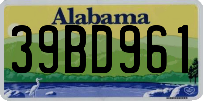 AL license plate 39BD961