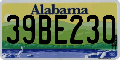 AL license plate 39BE230