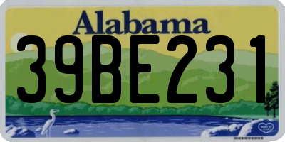 AL license plate 39BE231