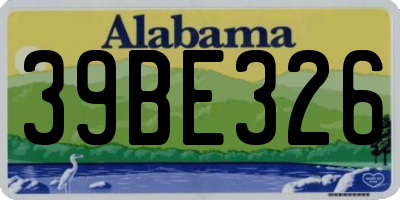 AL license plate 39BE326