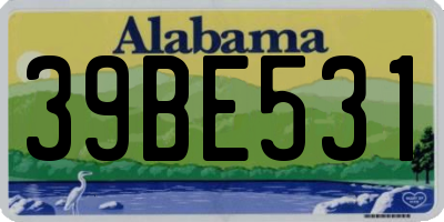 AL license plate 39BE531