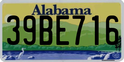 AL license plate 39BE716