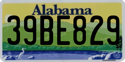 AL license plate 39BE829