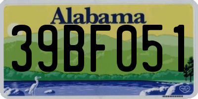 AL license plate 39BF051