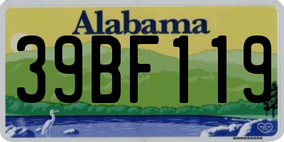 AL license plate 39BF119