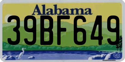 AL license plate 39BF649