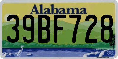 AL license plate 39BF728