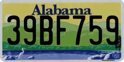 AL license plate 39BF759