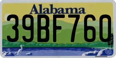 AL license plate 39BF760