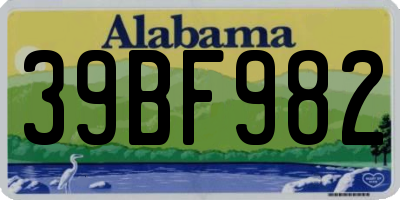 AL license plate 39BF982