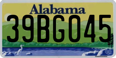 AL license plate 39BG045