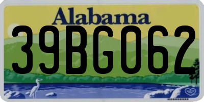 AL license plate 39BG062