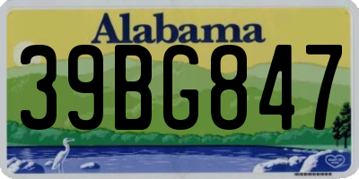 AL license plate 39BG847