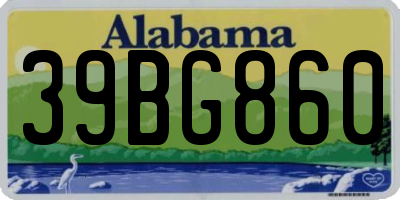 AL license plate 39BG860