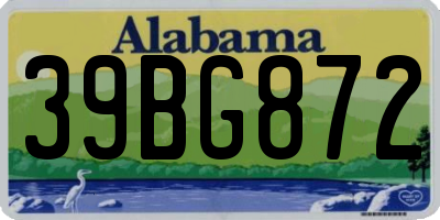 AL license plate 39BG872