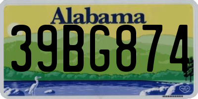 AL license plate 39BG874