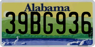 AL license plate 39BG936