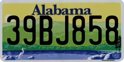 AL license plate 39BJ858