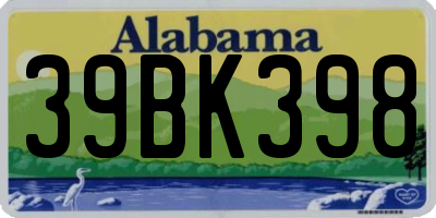 AL license plate 39BK398