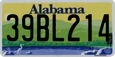 AL license plate 39BL214