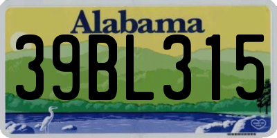 AL license plate 39BL315