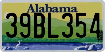 AL license plate 39BL354